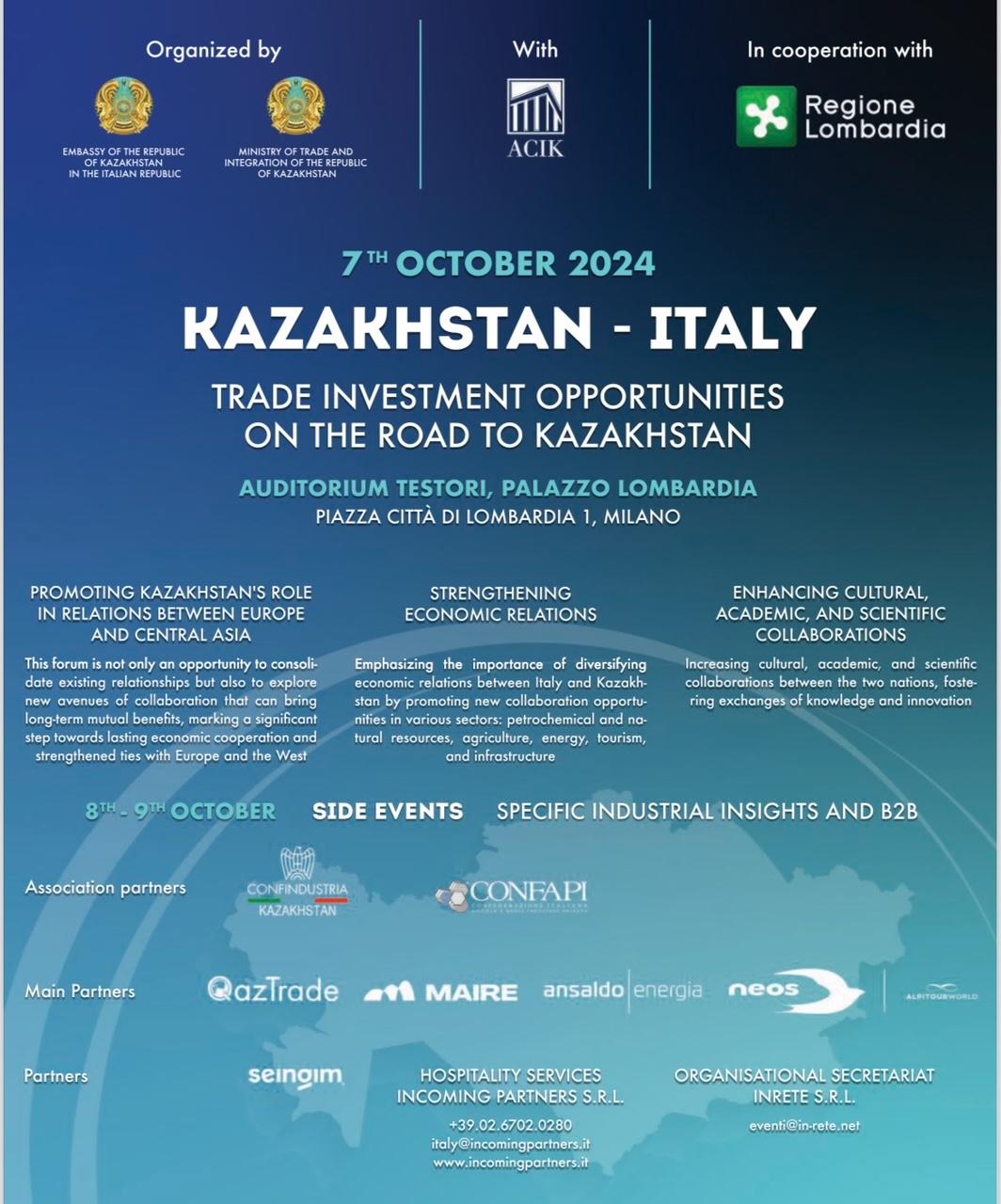 Kazakhstan – Italy Trade Investment Opportunities on the Road to Kazakhstan